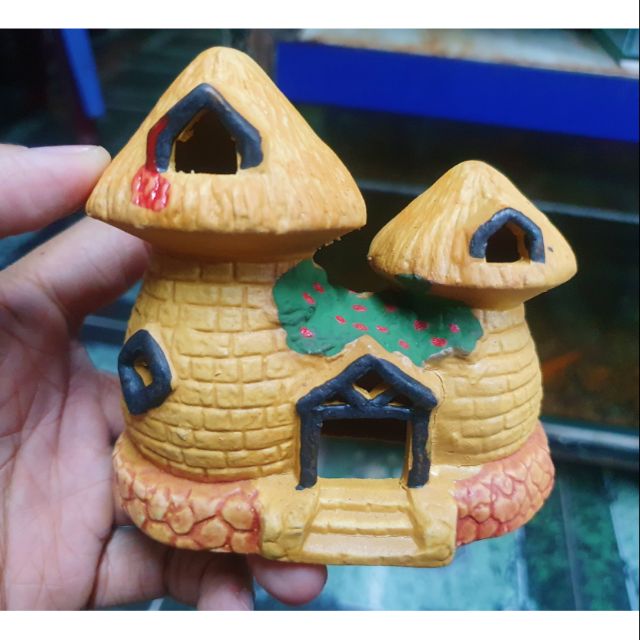 CẢNH NHÀ TRANG TRÍ HỒ CÁ NON BỘ 10X6X9CM