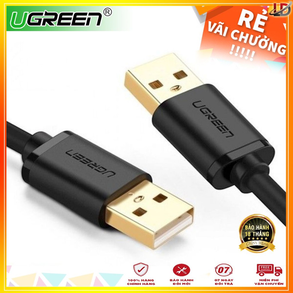 Dây cáp truyền dữ liệu 2 cổng USB 2.0 mạ vàng, dài từ 0.25-3m chính hãng UGREEN US102