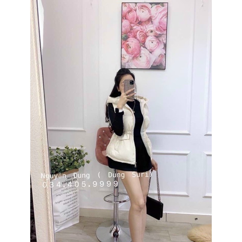 Áo phao gile rút eo