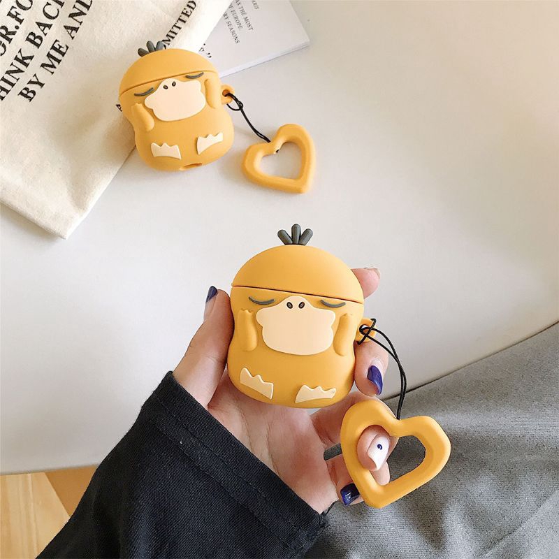 Vỏ bọc silicone bảo vệ hộp sạc tai nghe Airpods 1/2 hình con vịt dễ thương