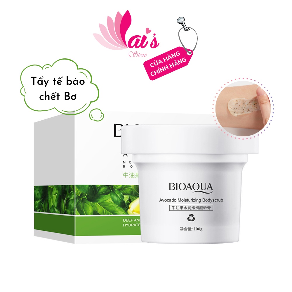 Tẩy Tế Bào Chết Tinh Chất Quả Bơ Bioaqua (100g) Dưỡng Ẩm Toàn Thân Và Mặt, Trắng Da, Loại Bỏ Mụn Cơ Thể Chính Hãng
