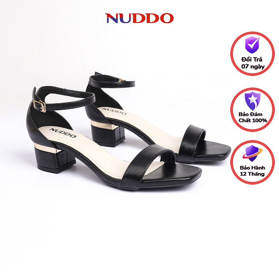 Giày sandal nữ cao gót NUDDO cao cấp gót vuông 3cm kiểu dáng thanh lịch thời trang - Hàng mới về