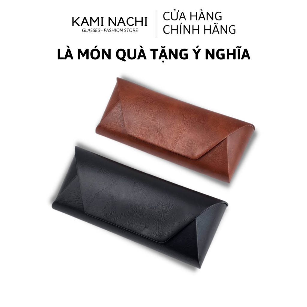 Hộp đựng mắt kính cao cấp bật nắp KAMI NACHI có nam châm chất liệu da PU