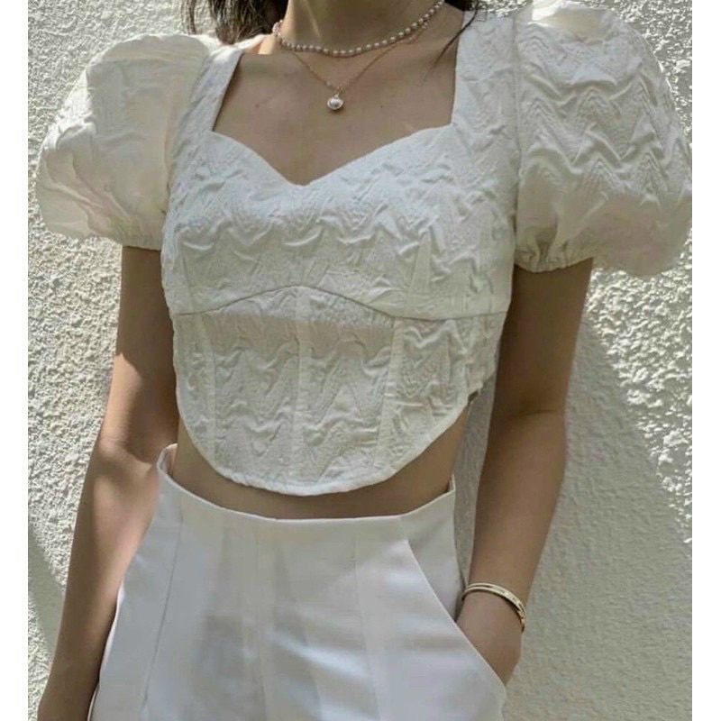 Áo croptop gấm