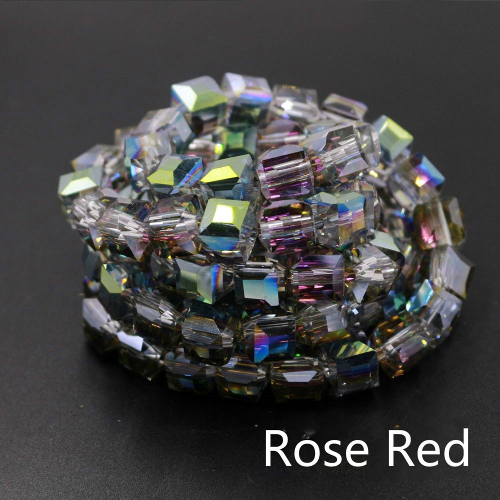 Set 95 Hạt Pha Lê Vuông 8mm Làm Trang Sức Thủ Công