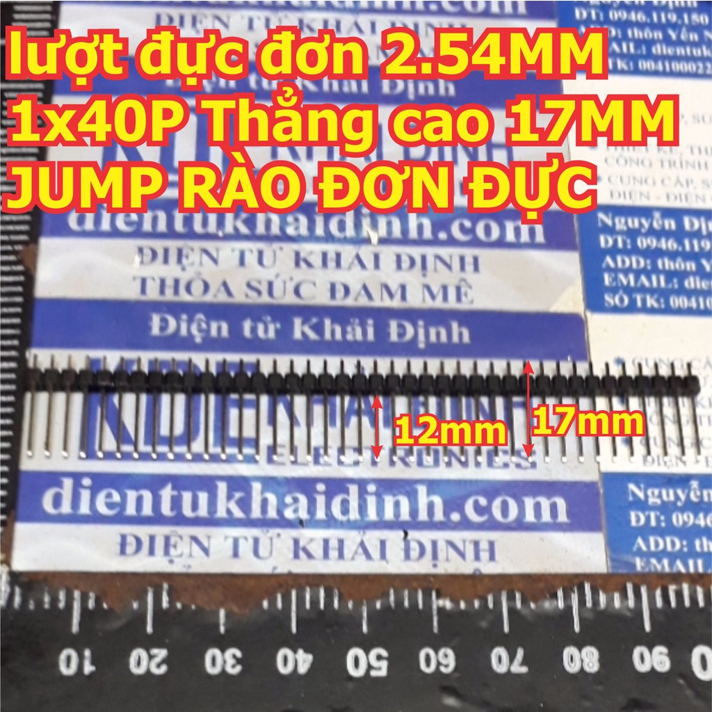 10 cái lượt đực đơn 2.54MM JUMP rào 1 hàng 1x40P Thẳng cao 15mm / 19mm / 25MM kde0493