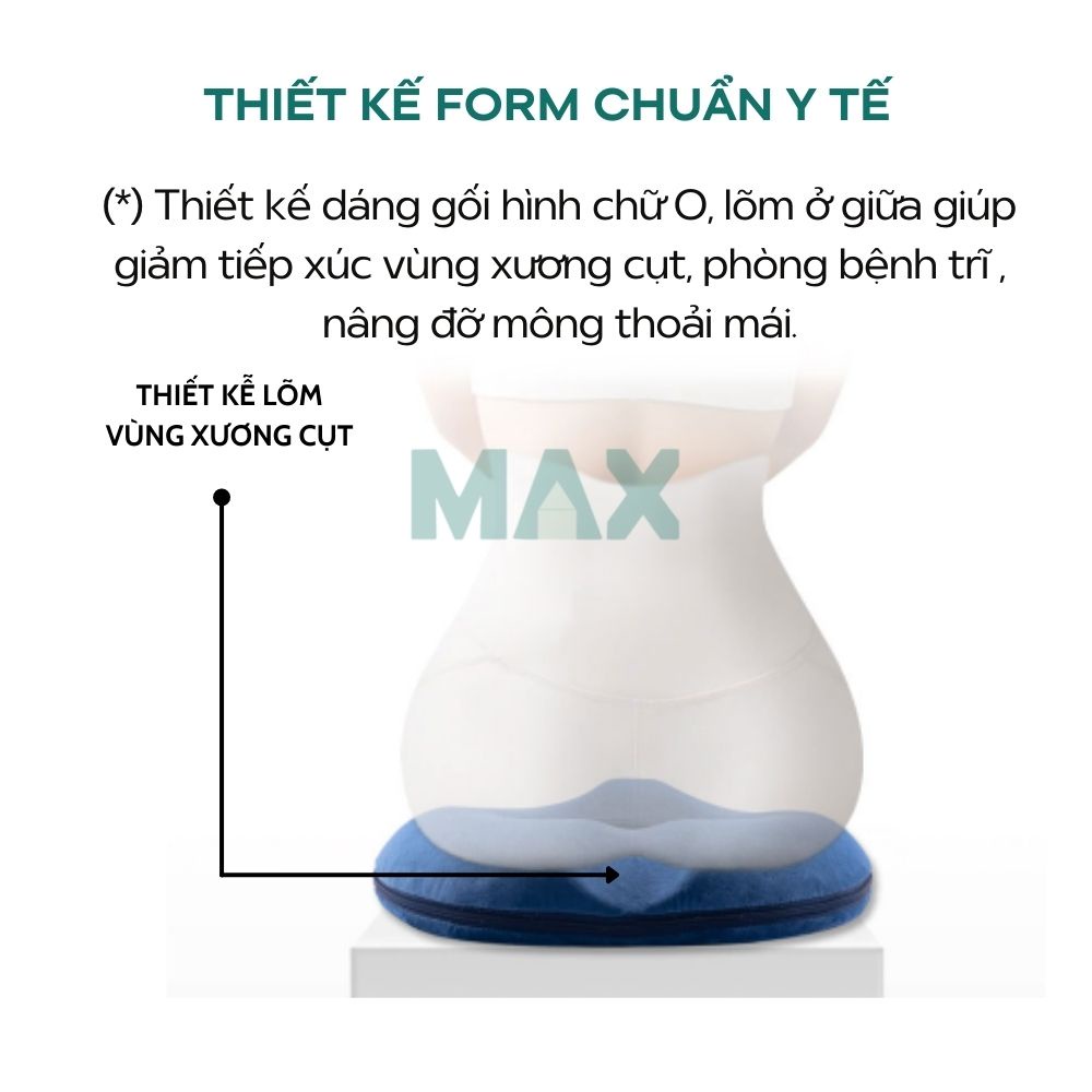 Gối đệm lót ngồi chống bệnh trĩ giảm đau xương cụt bằng cao su non lót ghế văn phòng, ghế ô tô hàng bảo hành 1 năm