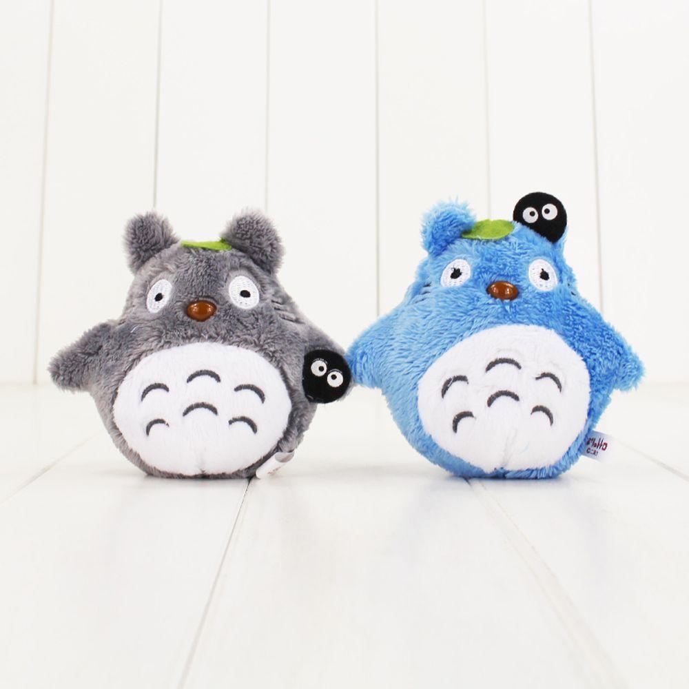 LILYES Totoro Nhồi Bông Mini Màu Xám &amp; Xanh Dương Đáng Yêu Trang Trí Móc Khóa