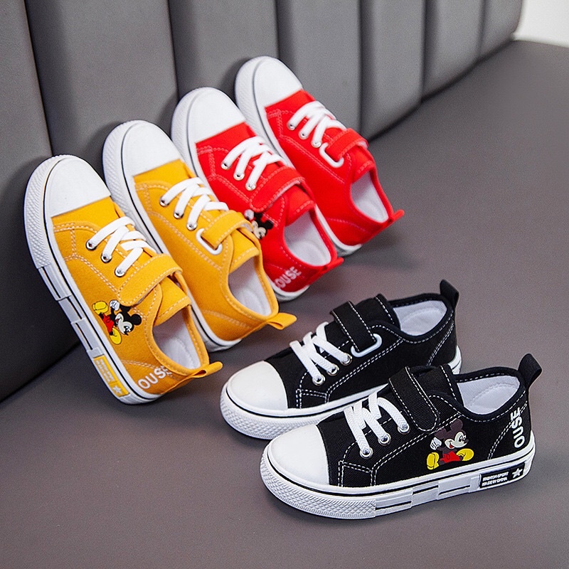 Giày vải thể thao mickey đế mềm chống trơn trượt dành cho bé trai & bé gái