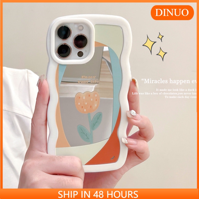 Ốp lưng iphone Ốp Điện Thoại Họa Tiết Ren Tráng Gương Phong Cách Nhật Hàn Cho iphone14Promax 12 11Pro / 6 / 7 / 8 / PLUS Dinuo case