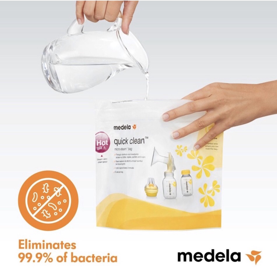 Túi tiệt trùng lò vi sóng Medela - Phụ kiện máy hút sữa, bình sữa