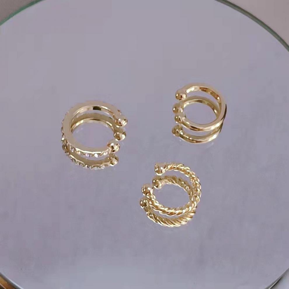 Khuyên tai dạng kẹp đơn giản phong cách Hồng Kông cổ điển