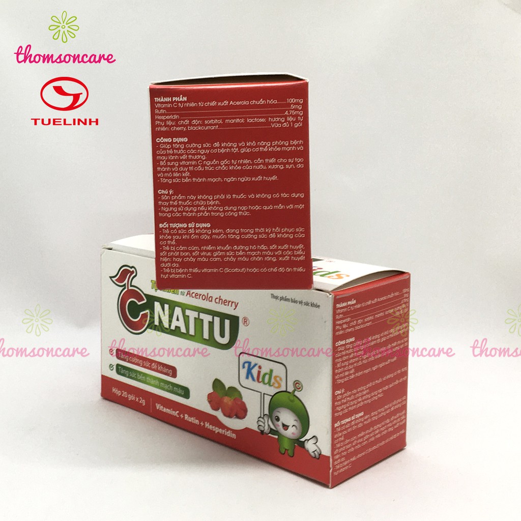 C Nattu kids - bổ sung vitamin C, tăng sức đề kháng cho bé của dược Tuệ Linh, giảm chảy máu cam cho trẻ