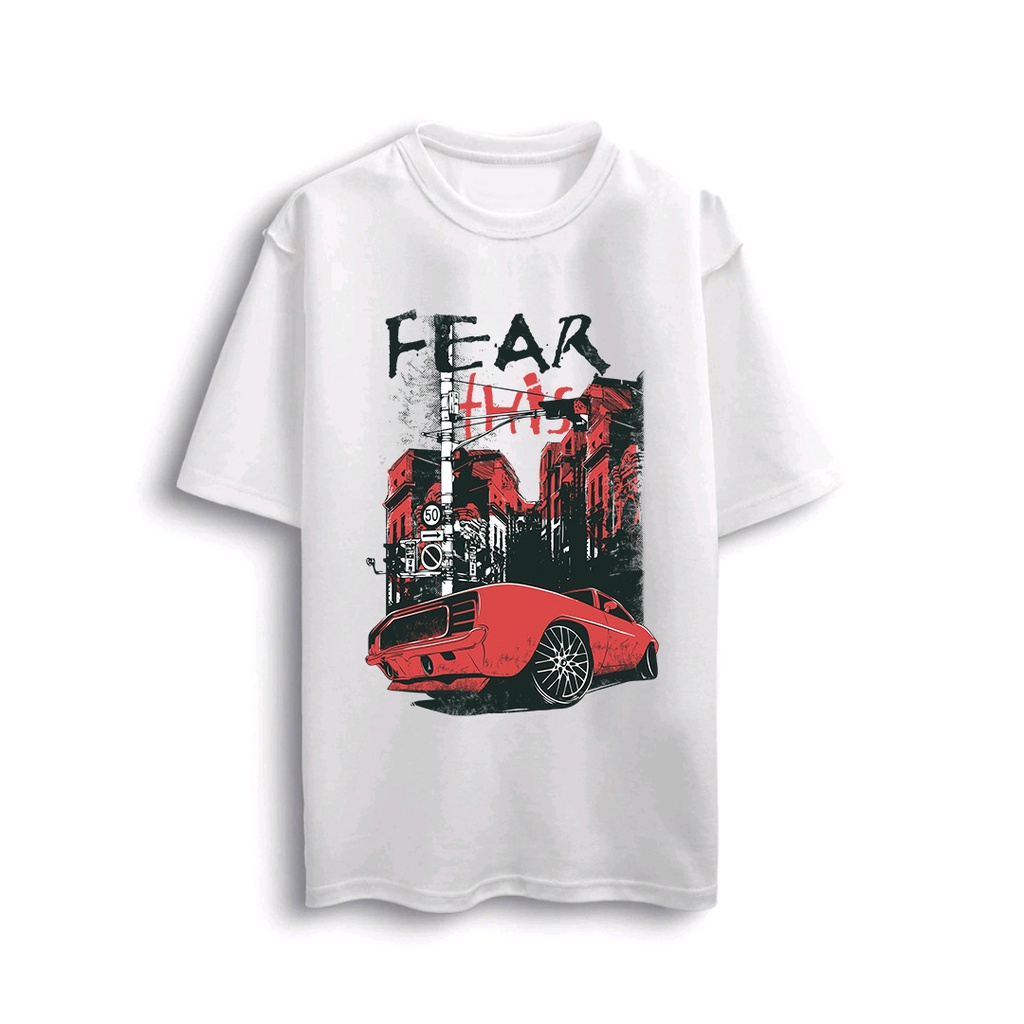 Big size- Áo thun unisex in hình xe Fear