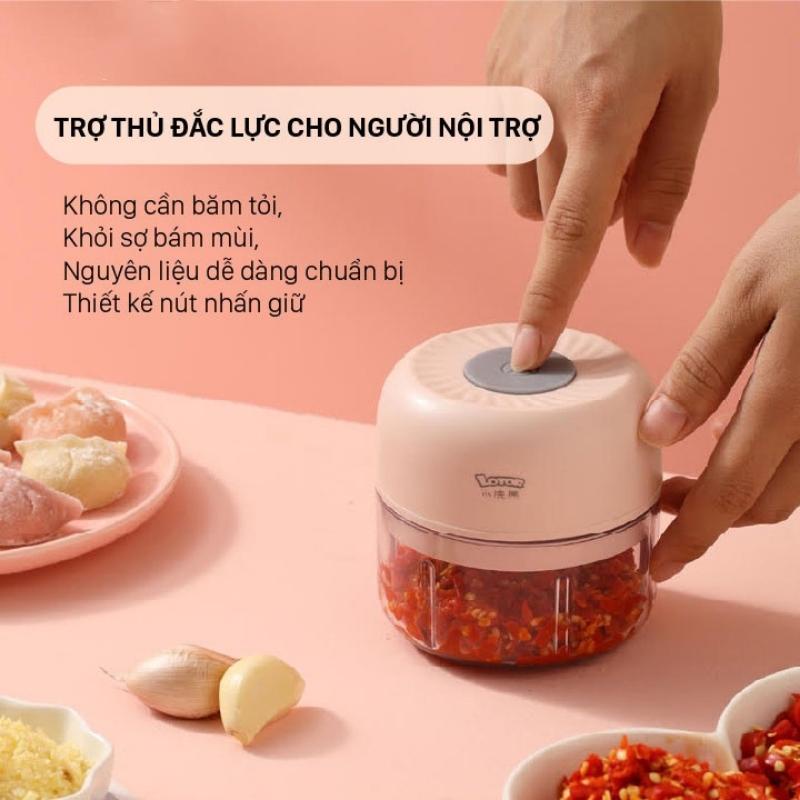 Máy xay tỏi ớt hành tiêu mini Chính hãng LOTOR DSQ100 - Xay các loại gia vị nhỏ gọn tiện lợi - BH 12 tháng - Lotor L012