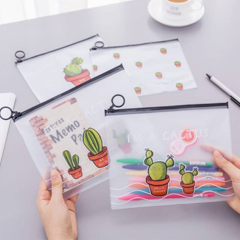 Túi đựng mỹ phẩm bút trong suốt đáng yêu tiện dụng dành cho trẻ em