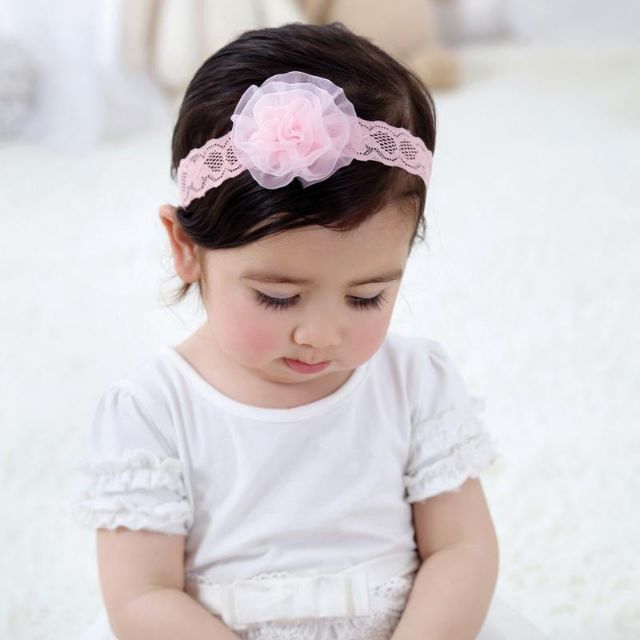 Set 2 băng đô vải cài tóc đính hoa bé gái dễ thương