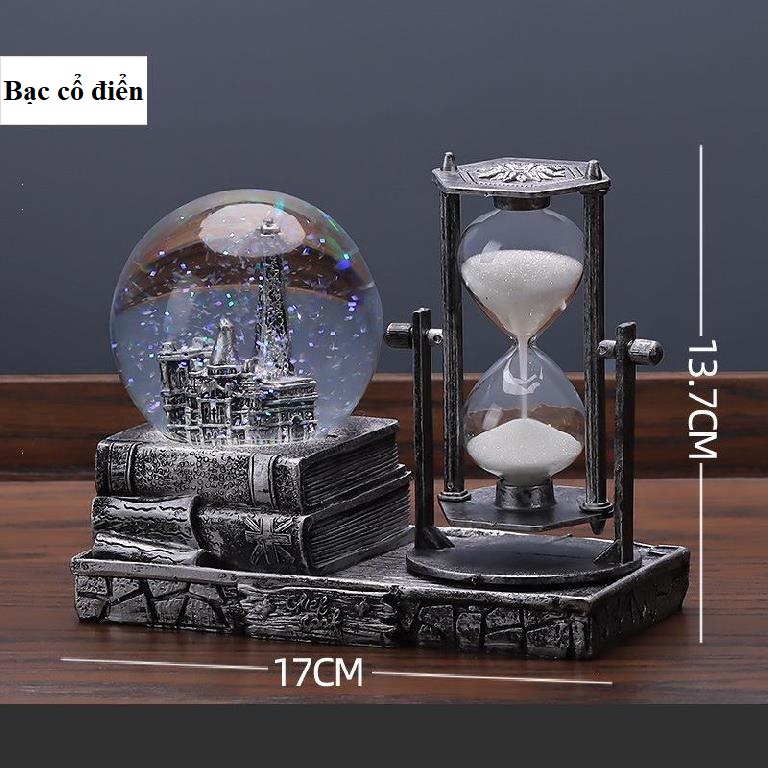 N09- Đồng hồ cát, trang trí quả cầu pha lê tháp Wafer đồ trang trí phòng khách, quà lưu niệm, quà tặng sinh nhật..A1