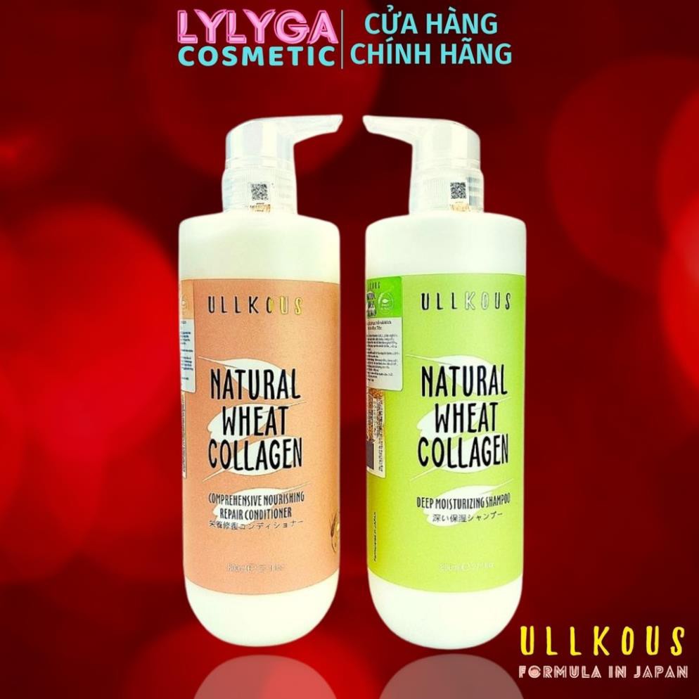 🔰 [GIÁ TỐT] 🔰  Cặp dầu gội dầu xả COLLAGEN ULLKOUS 800ML - Bổ xung COLLAGEN từ lúa mạch giảm gãy rụng tóc GX07