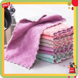 Khăn Lau Bếp Đa Năng 2/10 Tấm, Khăn Lau Bát Đĩa Cốc Chén Thấm Nước Chống Dính Dầu Mỡ Hai Mặt Loại To 12x20cm