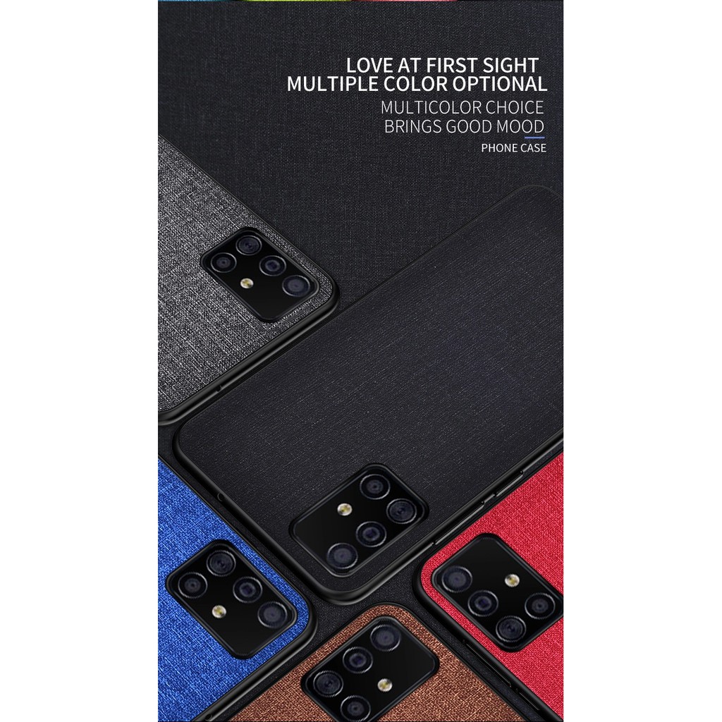 Ốp lưng Samsung A51 FREESHIP Từ 50k chống sốc vân vải bố thời trang cao cấp