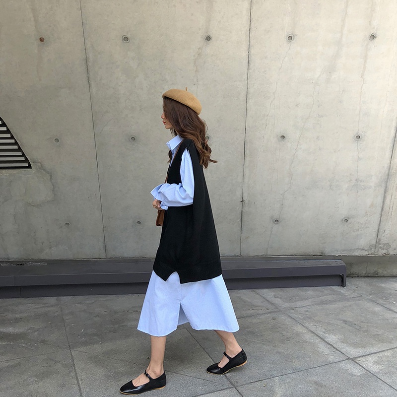 Áo len gile dáng rộng hot trend thu đông 2021 kiểu dáng Hàn Quốc GILE18 | BigBuy360 - bigbuy360.vn