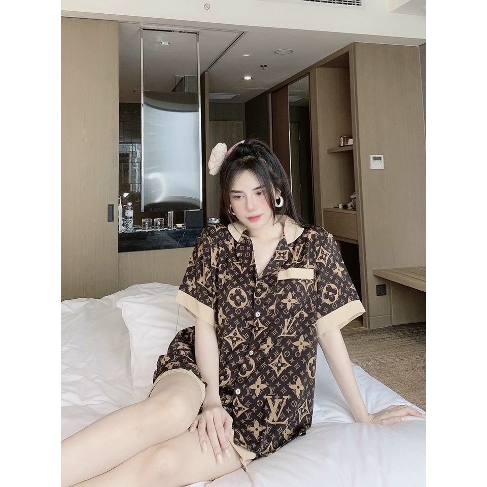 Set Bộ Đồ Ngủ Nữ Pijama BIG SIZE Quần Đùi Áo Cộc Lụa Mango Pizama Chuẩn Mềm Mịn Mát Form Rộng THUS6112