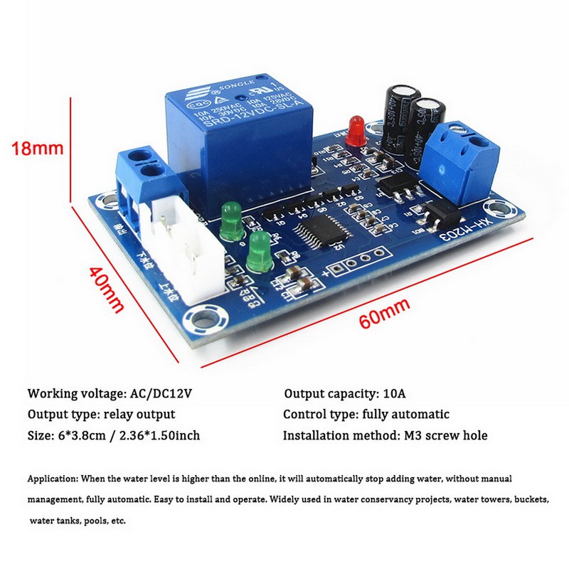 XH-M203 Bộ điều khiển mức nước Bộ điều khiển mức nước tự động Bộ điều khiển mức nước Công tắc mức nước Bộ điều khiển máy bơm nước