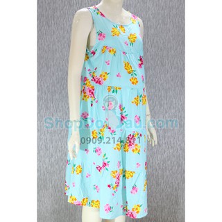 Đầm bầu mặc nhà cổ tròn - tôn thái (size lớn 115) (Mã số: DN505)