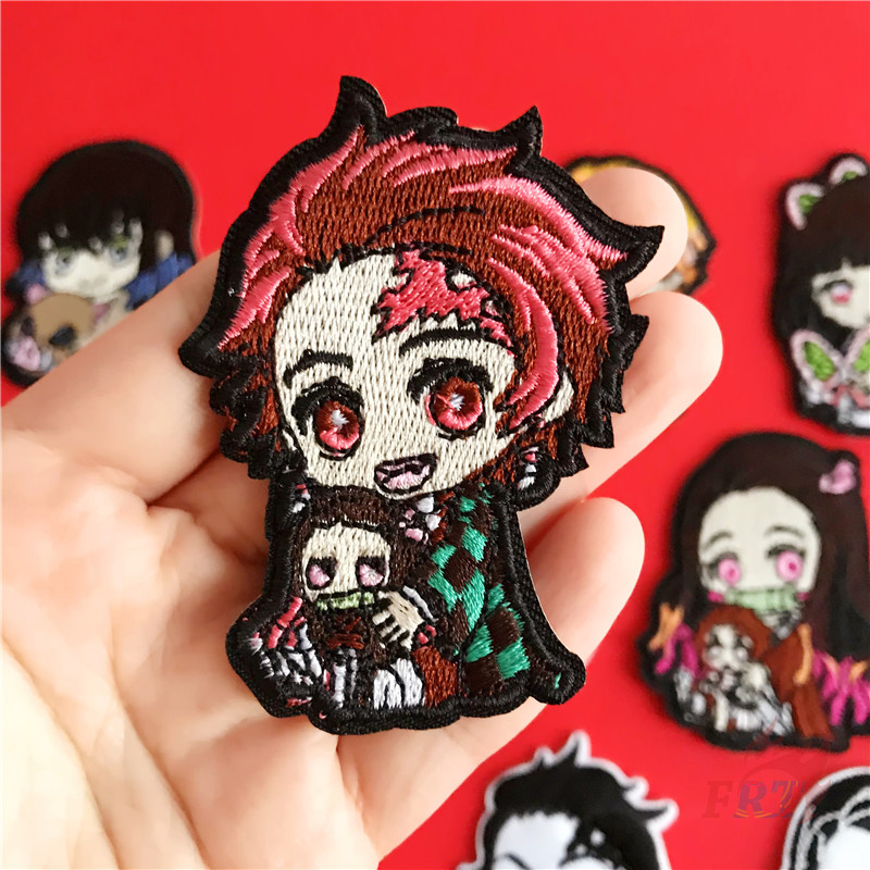 Vải ủi thêu trang trí in họa tiết anime Demon Slayer DIY chất lượng cao