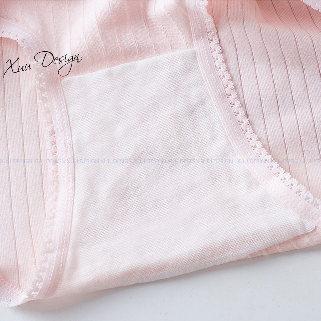 Quần lót cotton tăm viền ren hàng chất lượng cao XUU DESIGN QC01 | BigBuy360 - bigbuy360.vn