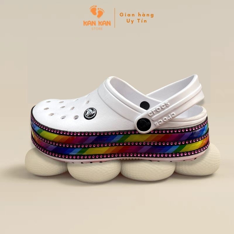 Sục Cross KA071 Dép Sục Nữ Đính Đá Chất Đẹp Đế Bánh Mì Đi Mưa Thời Trang KanKanStore
