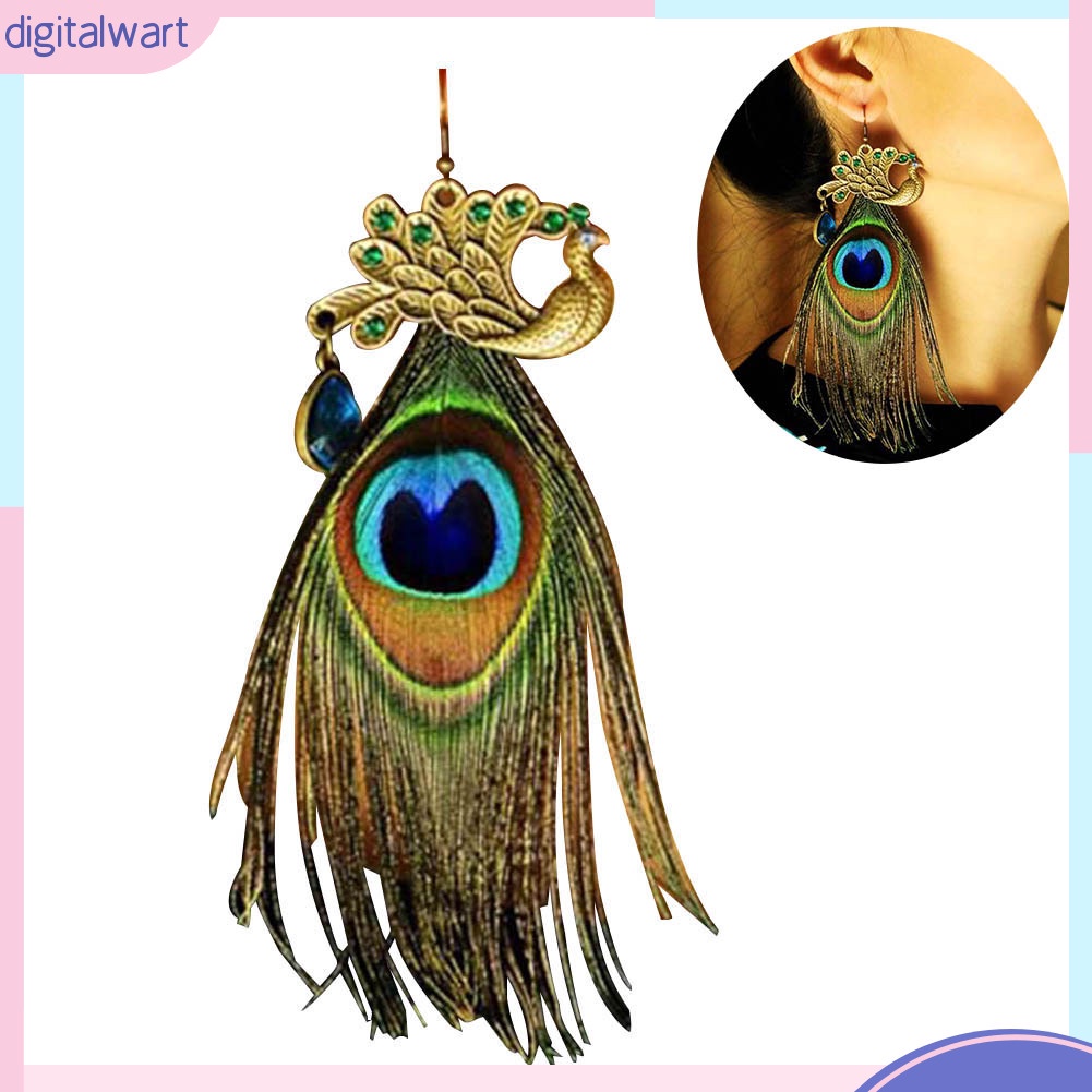 1 Bông Tai Lông Công Thời Trang Nữ Tính