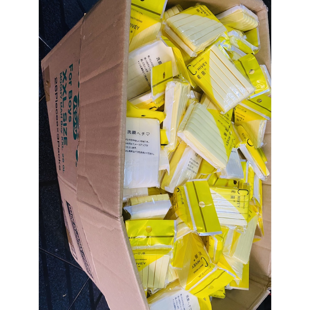 Bông nở rửa mặt Chivey Nhật Bản-HÀNG CÓ SẲN