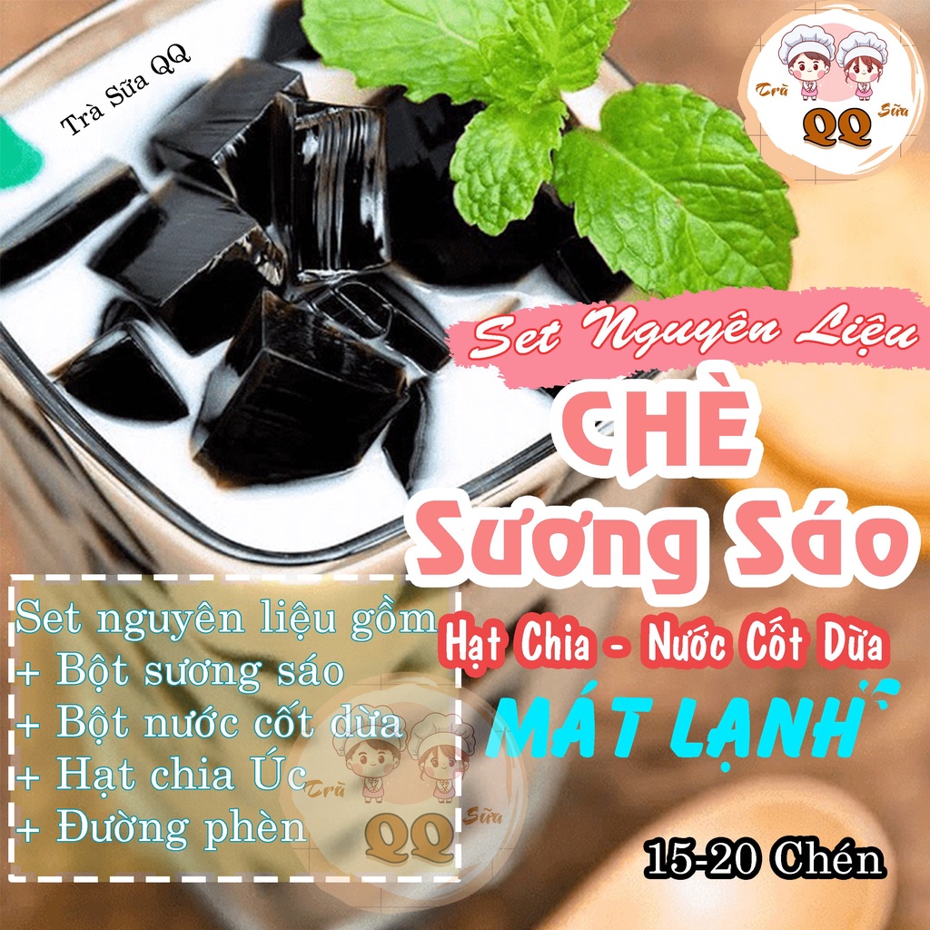 Set 15-20 Chén Chè Sương Sáo Hạt Chia Nước Cốt Dừa - Trà Sữa QQ