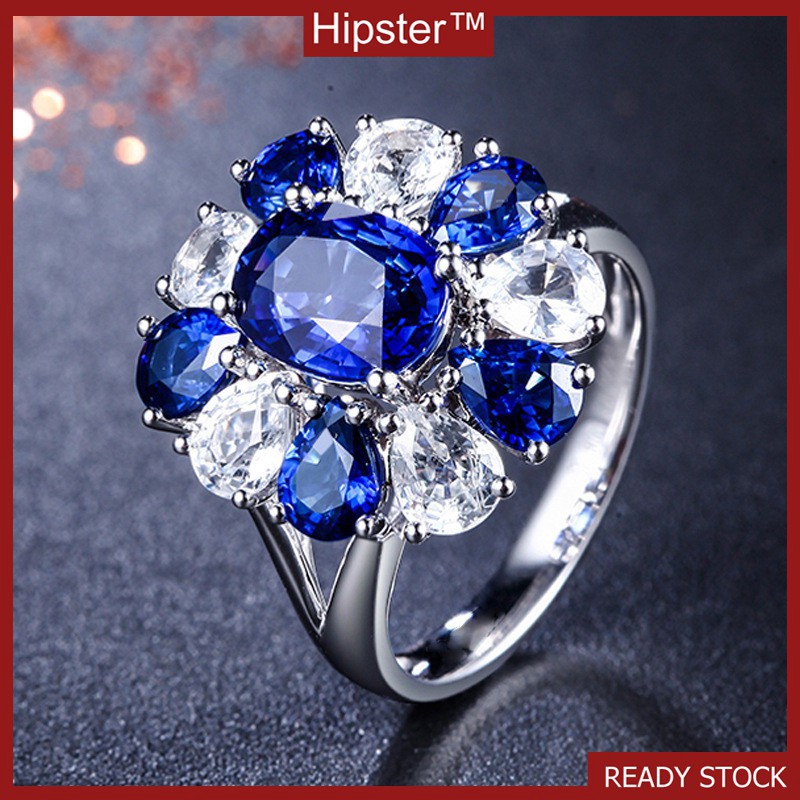 Nữ Kim Cương-Bộ Hình Quả Lê Sapphire Mở Vòng