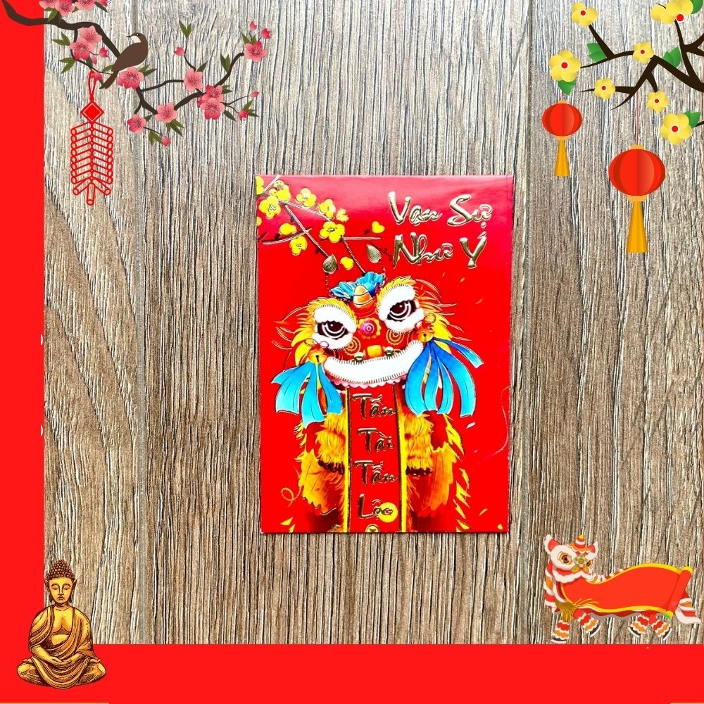Set 6 Bao Lì Xì Gía Rẻ Size Nhỏ In Chữ Vàng Nổi Tết Nhâm Dần 2022 - Nhiều Mẫu Cực Đẹp