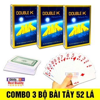 Combo 3 Bộ Bài Tây Giấy DOUBLE K 52 Lá - Bộ Bài Giấy, Bài Tây 52 Lá