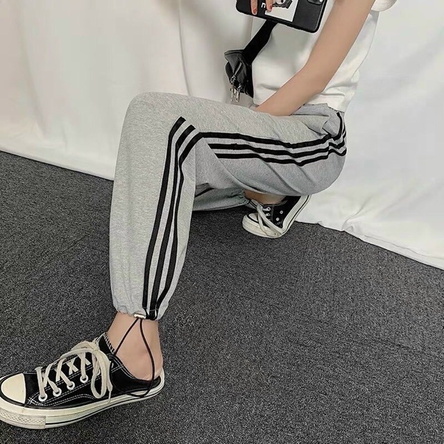 Quần joggers nữ ba sọc ống rộng chất siêu đẹp