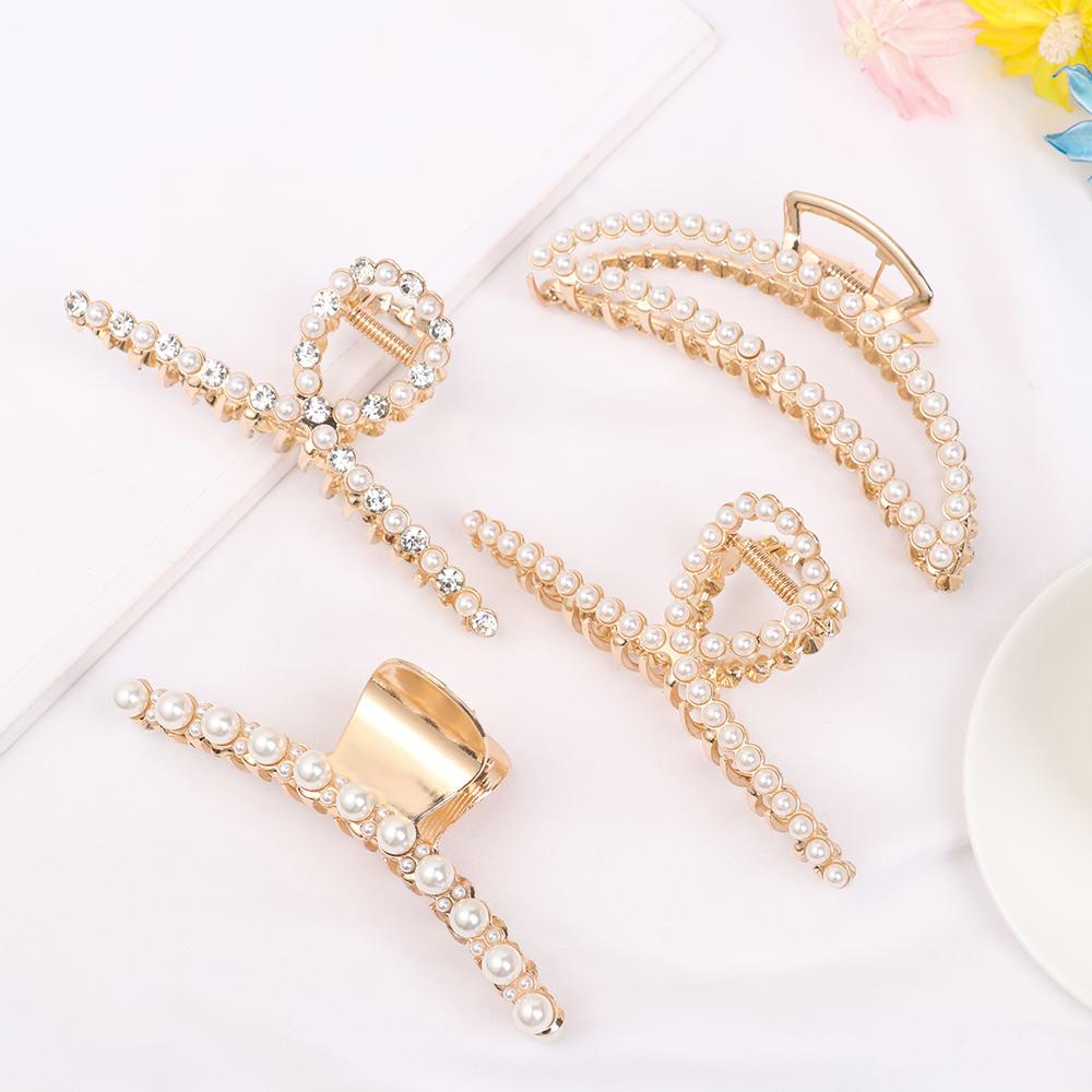 Kẹp Tóc Đính Hạt Lấp Lánh Thời Trang Cho Nữ|Kẹp Càng Cua Bằng Kim Loại