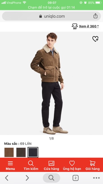 Áo da lộn nam uniqlo