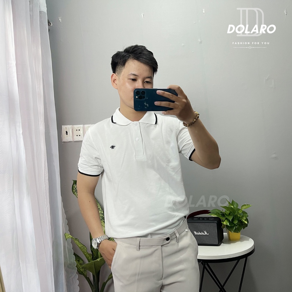 Áo Polo Thêu Ong Nam DOLARO phong cách phù hợp đi học đi chơi hay làm việc