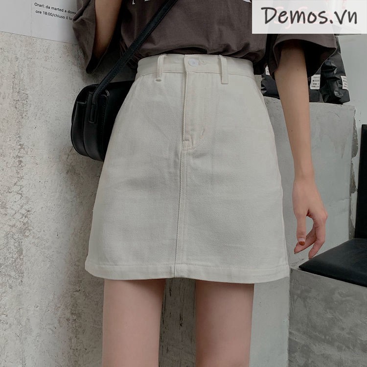 Chân váy denim lưng cao phong cách Hàn Quốc cho nữ | BigBuy360 - bigbuy360.vn