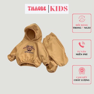 Bộ Quần Áo Hoodie Trẻ Em Chất Liệu Nỉ Lót Bông Cho Bé Trai Và Bé Gái Cân Nặng Từ 5-28kg THAOBEKIDS