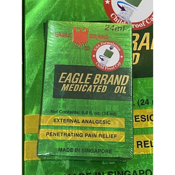 (chuẩn Mỹ )Dầu Gió Con Ó Singapore Eagle Brand 24ml,