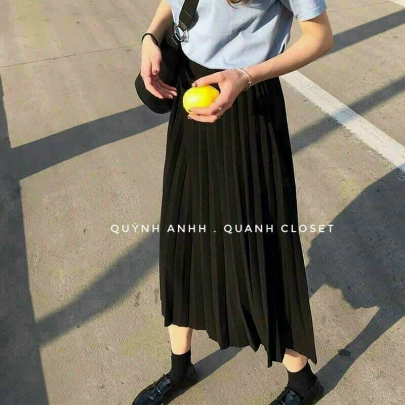 Chân váy dập ly ánh nhũ lên from đẹp, dáng chuẩn