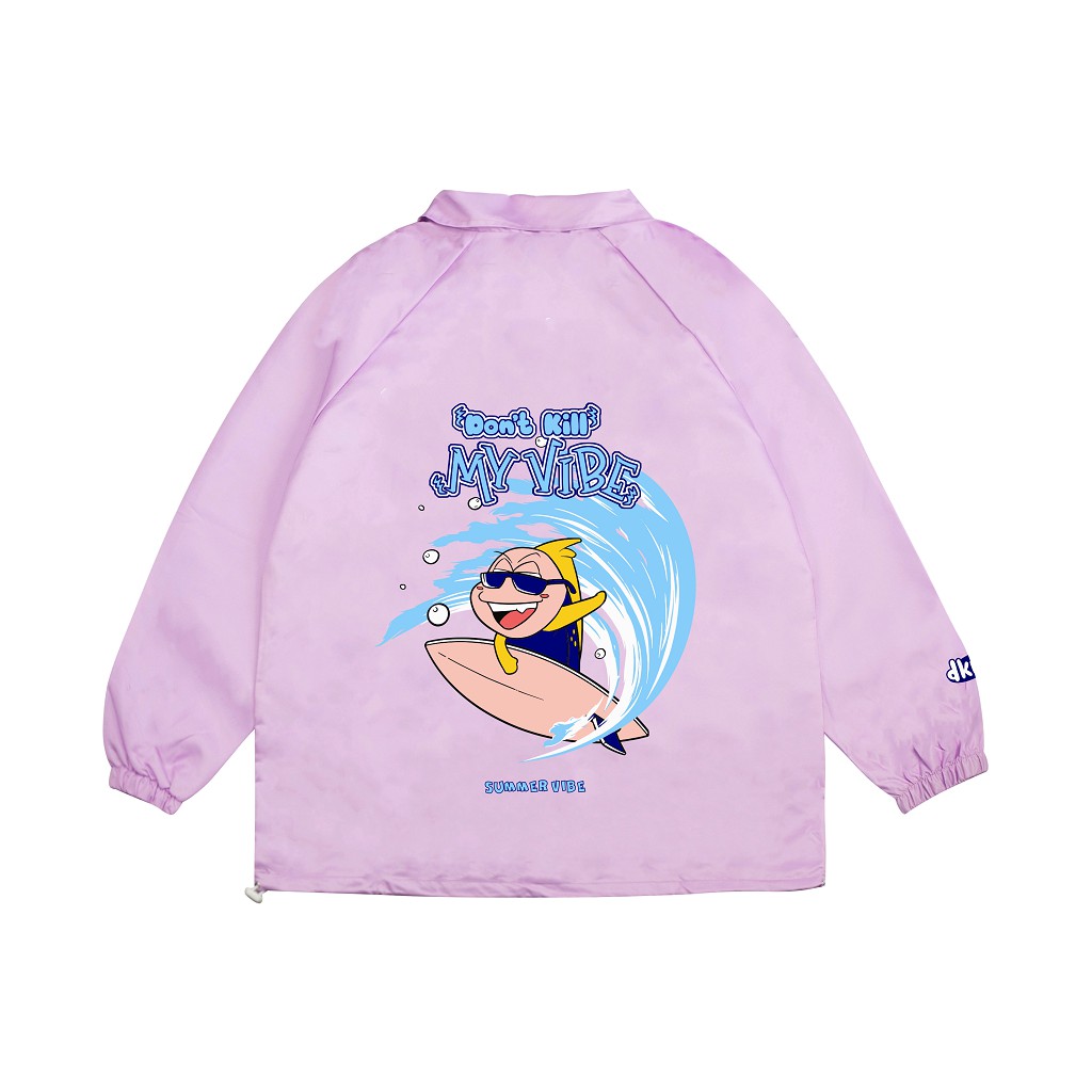 [Tặng_Túi_Tote] Áo khoác dù nữ form rộng unisex DKMV màu tím - Áo khoác nữ dù Surfing Jacket Violet