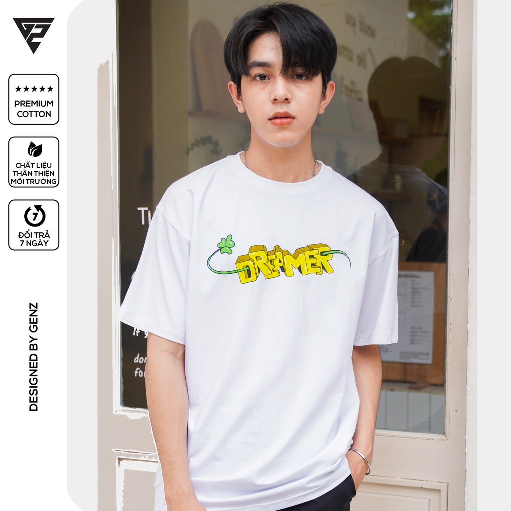 Áo thun tay lỡ GENZ phông Unisex nam nữ Cotton oversize form rộng Dreamer