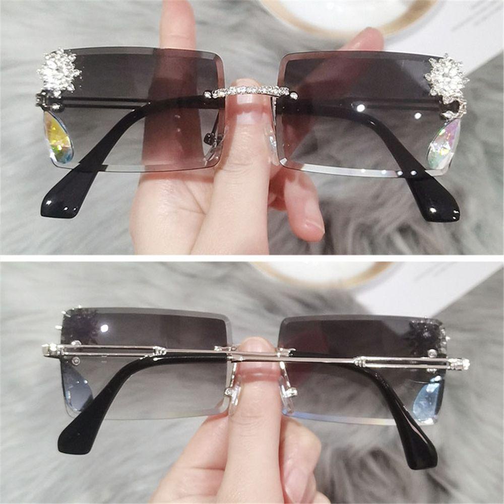 Kính Mát y2k Không Gọng Chống Tia UV Phong Cách Vintage