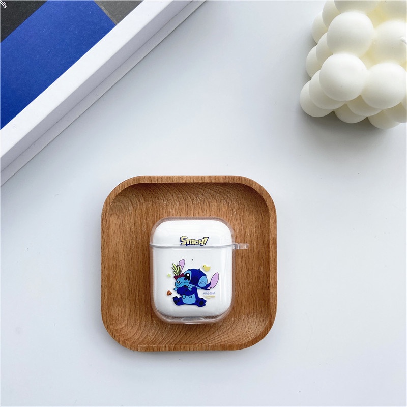 Vỏ Bảo Vệ Hộp Sạc Tai Nghe airpods1/2 Hình Stitch Xinh Xắn